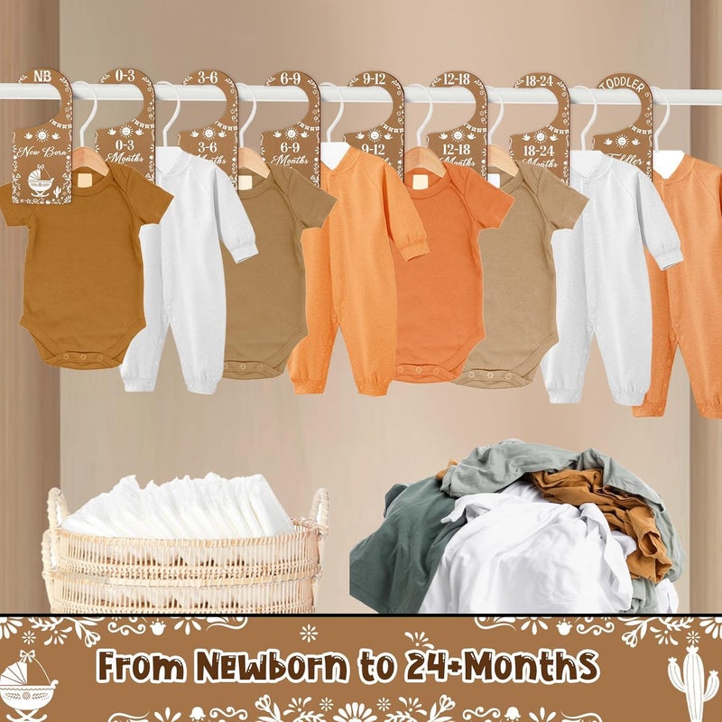 CORNER LACE Baby Closet Dividers 8PCS, Mexican Talavera Themed Wooden Double-Sided Clothes Size Hanger/Organizer from Newborn to Toddler for Nursery Decor Baby Shower Birthday Gender Reveal Party Gift - Image 4